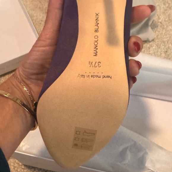 Manolo Blahnik Purple Embellished Heels - Picture 4 of 11